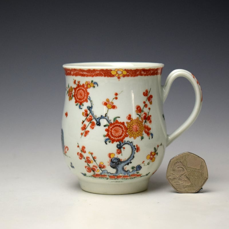 Uncommon Two Quail Pattern Small Bell Shape Mug c1765-70