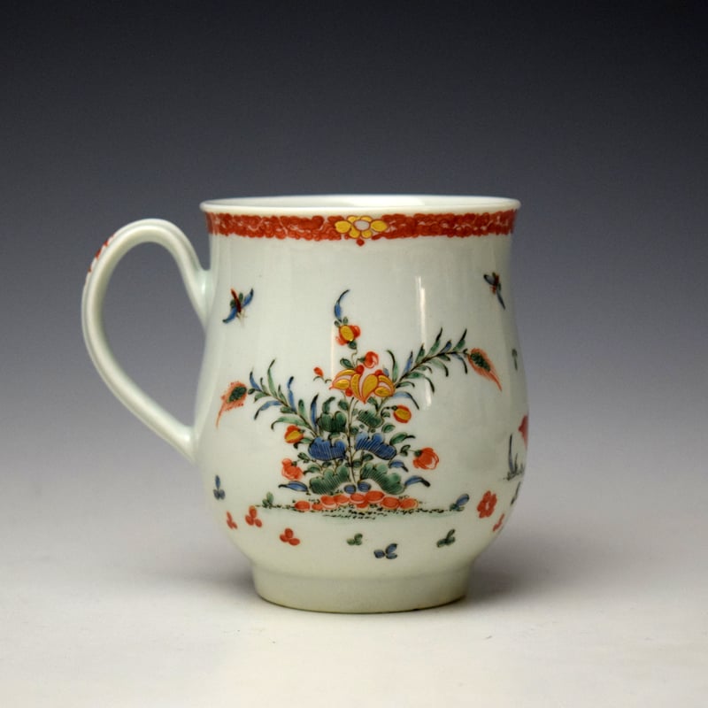 Worcester Two Quail Pattern Small Bell Shape Mug c1765-70 (4)