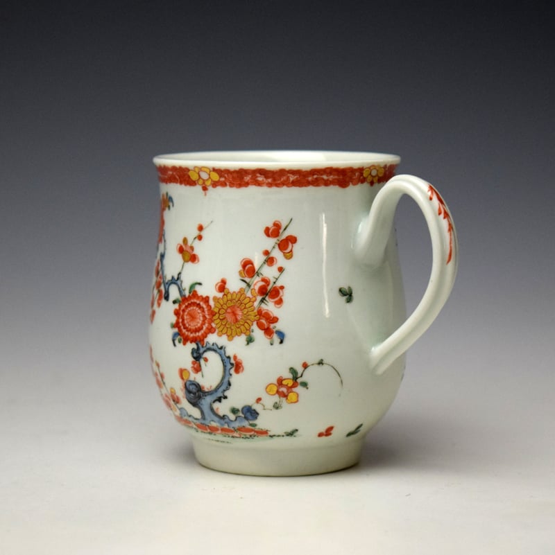 Worcester Two Quail Pattern Small Bell Shape Mug c1765-70 (6)