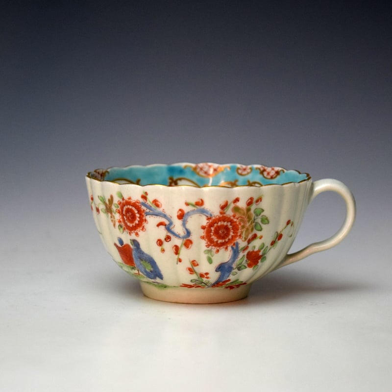 Worcester Two Quail Pattern Trio c1768-72 (2)