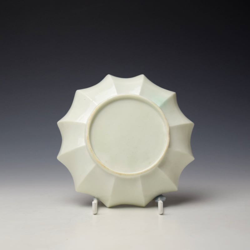 Worcester Two Strutting Bird Pattern Twelve Sided Teabowl and Saucer c1752-53 (9)