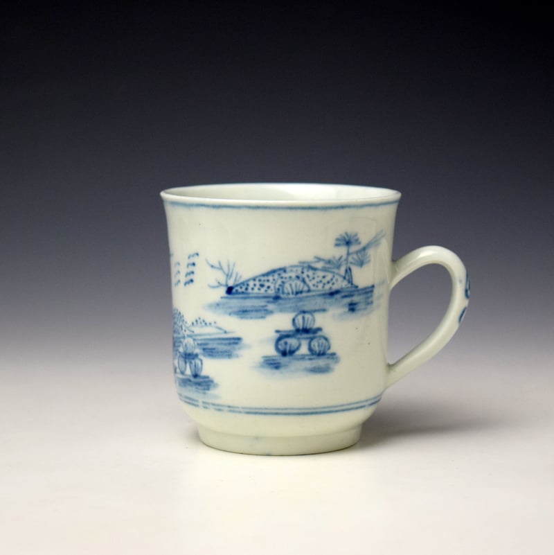 Worcester Union Jack House Pattern Coffee Cup c1752 (1)