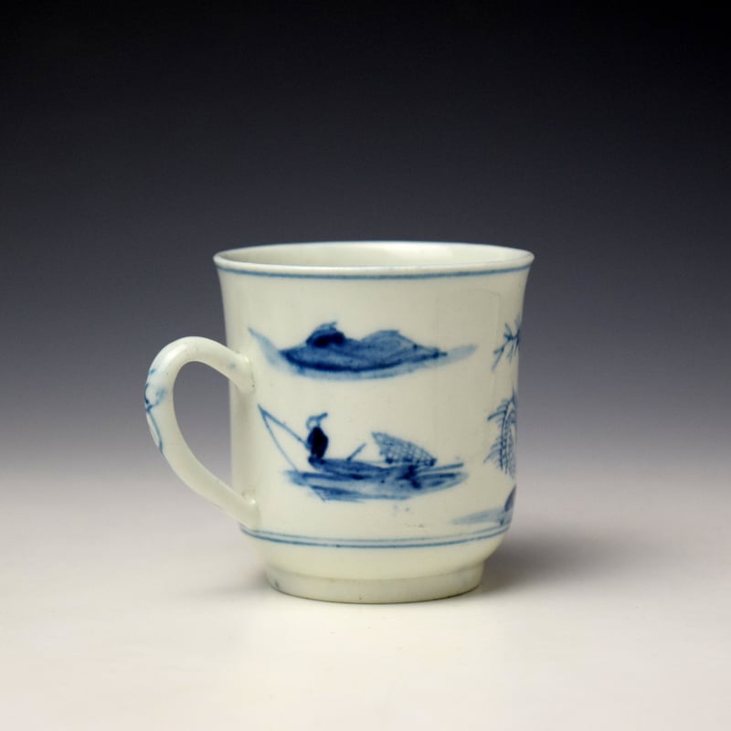 Worcester Union Jack House Pattern Coffee Cup c1752 (3)
