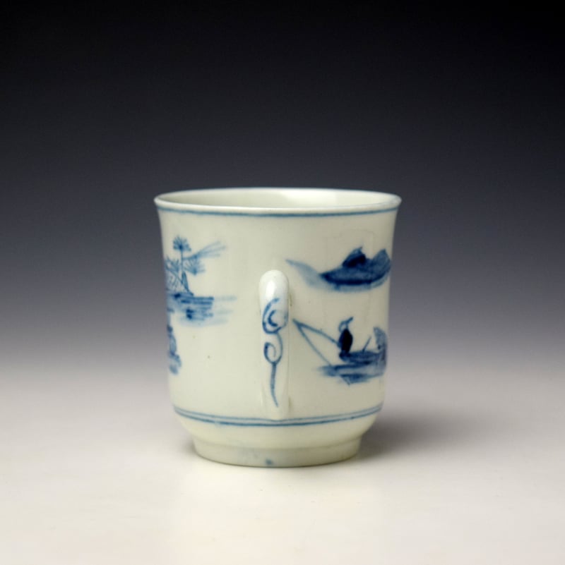 Worcester Union Jack House Pattern Coffee Cup c1752 (4)
