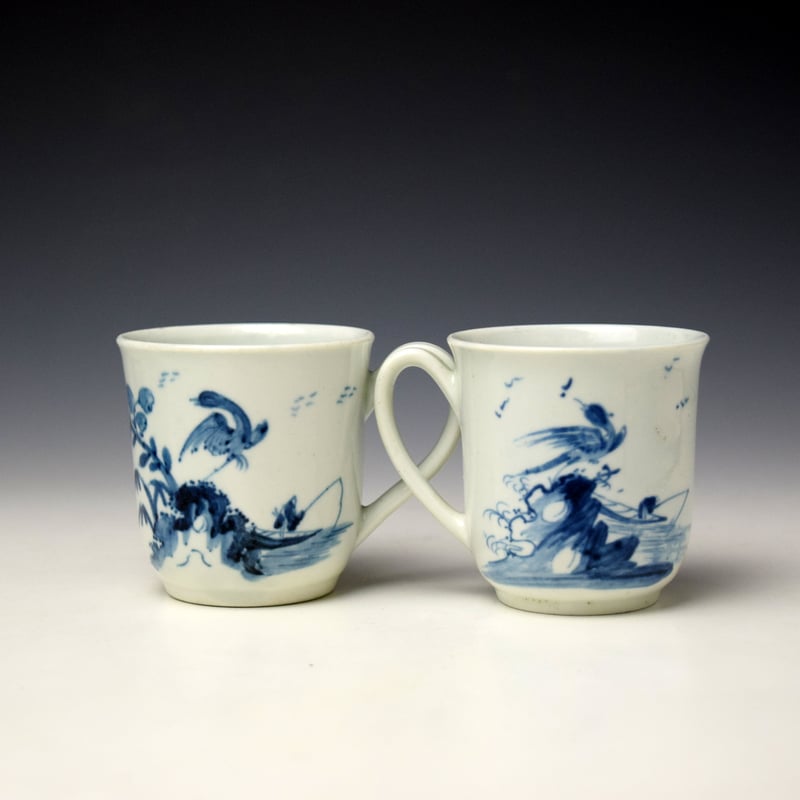 Worcester Unrecorded Cormorant and Flowering Vine Pattern c1754-56 (8)