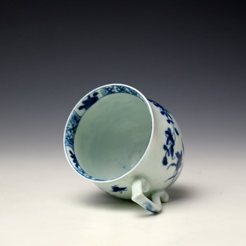 Worcester Warbler Pattern Bell Shaped Coffee Cup cand Saucer c1754-60 (6)