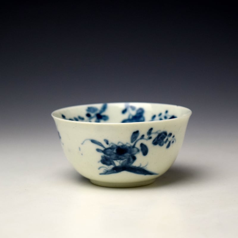 Worcester Weeping Willow Pattern Teabowl and Saucer c1754-56 (3)