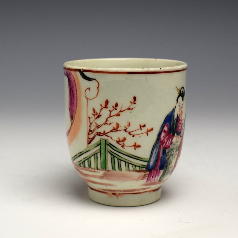 Worcester Yellow Robed Mandarin Pattern Coffee Cup c1765 (3)