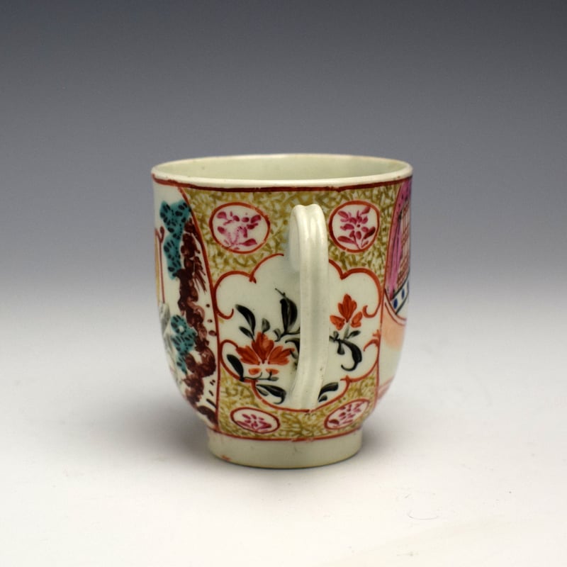 Worcester Yellow Robed Mandarin Pattern Coffee Cup c1765 (4)
