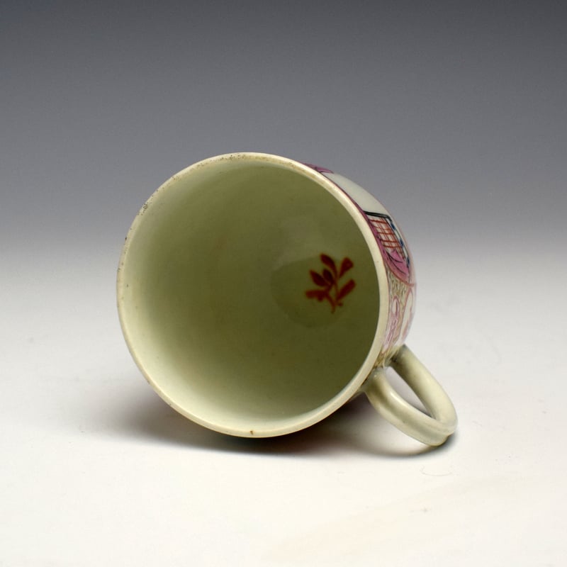Worcester Yellow Robed Mandarin Pattern Coffee Cup c1765 (5)