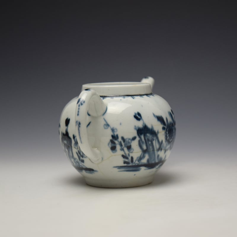 Lowestoft Angled Rock Pattern Small Sized Teapot c1765-70 (7)
