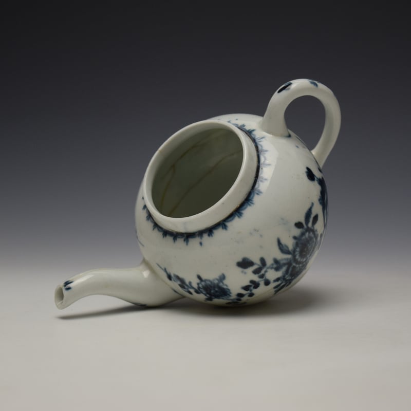 Lowestoft Angled Rock Pattern Small Sized Teapot c1765-70 (9)