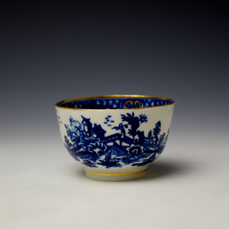 Worcester Argument Pattern Teabowl and Saucer c1780-90 (4)