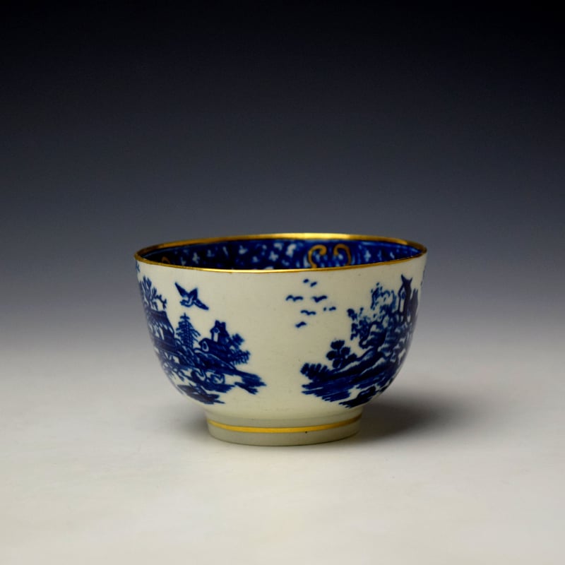 Worcester Argument Pattern Teabowl and Saucer c1780-90 (5)