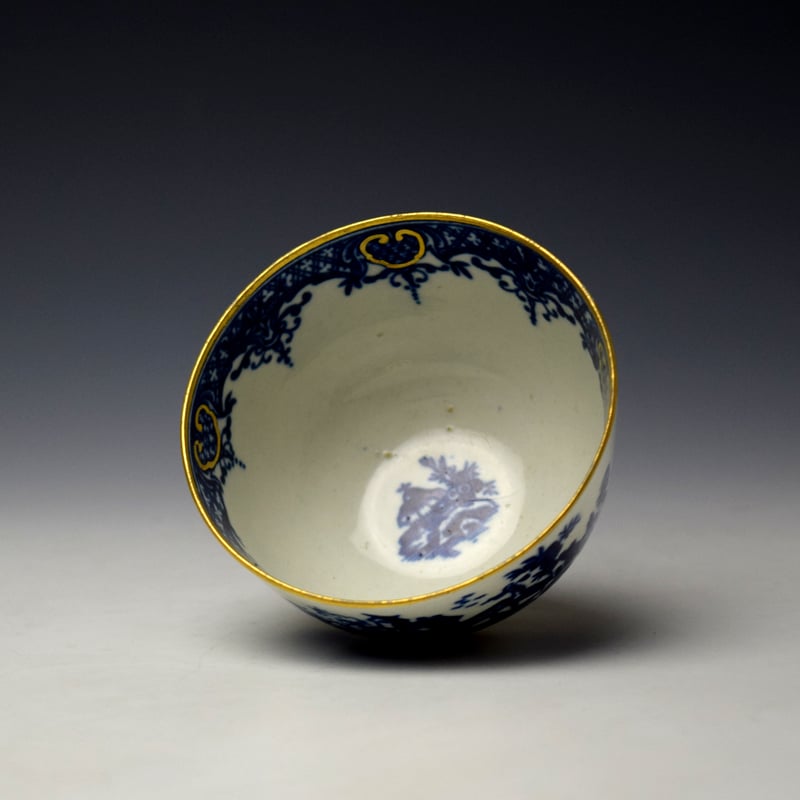 Worcester Argument Pattern Teabowl and Saucer c1780-90 (6)