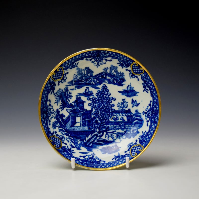 Worcester Argument Pattern Teabowl and Saucer c1780-90 (8)