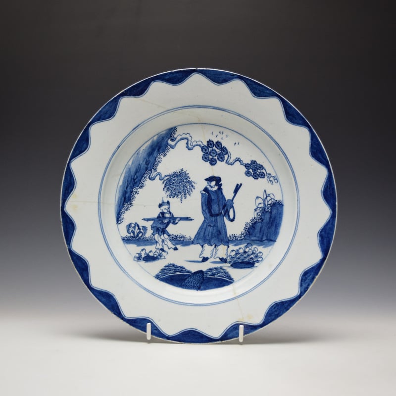 Golfer and Caddy Pattern 9 1/4" Plate c1758-63
