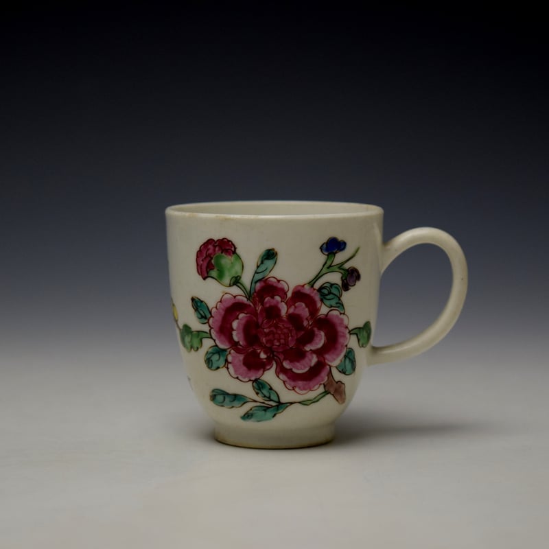 Uncommon Peony and Flowing Vine Pattern Coffee Cup c1760-65