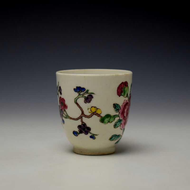 Bow Peony and Flowering Vines Pattern Coffee Cup c1760 (2)