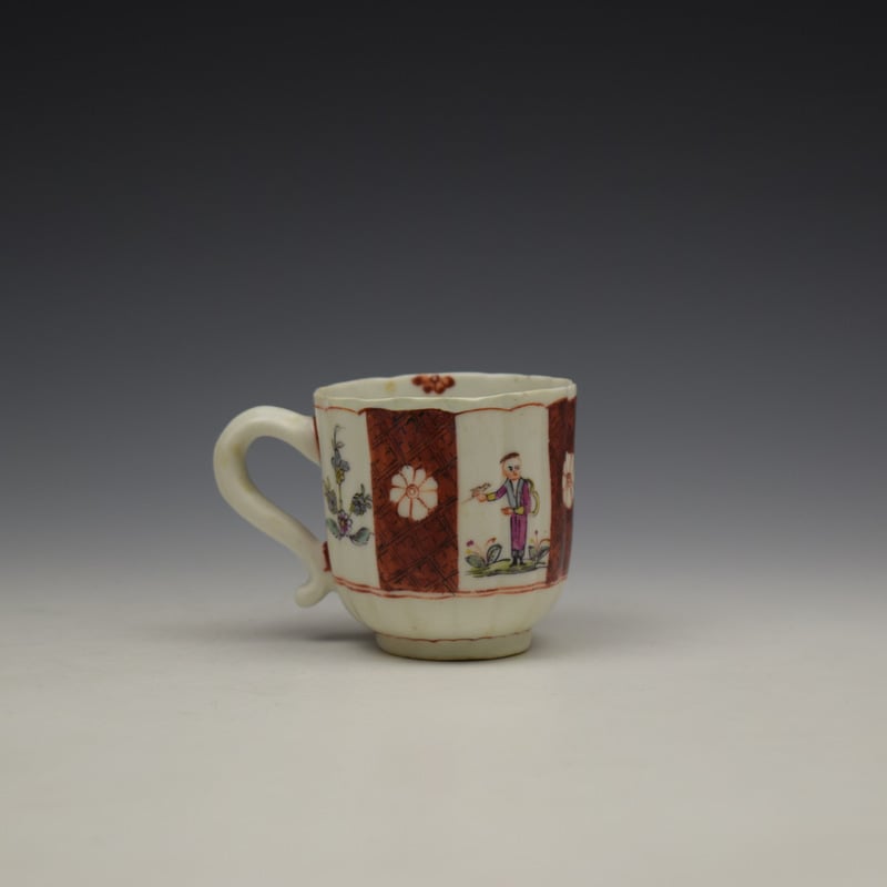 Derby Porcelain Scarlet Japan Mandarin Pattern Coffee Cup and Saucer c1758-80 (5)