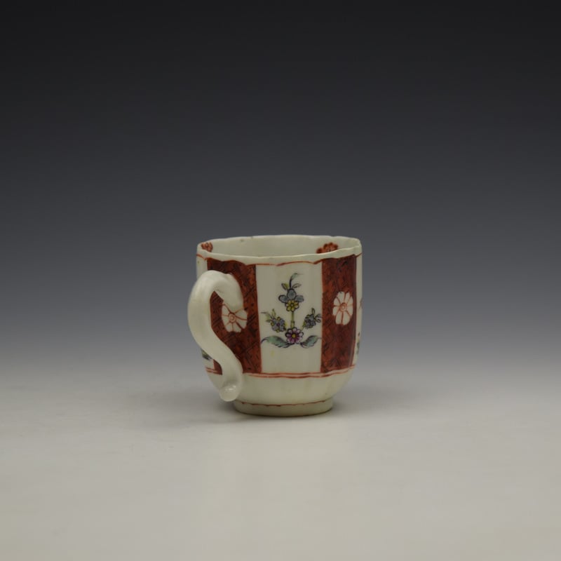Derby Porcelain Scarlet Japan Mandarin Pattern Coffee Cup and Saucer c1758-80 (7)