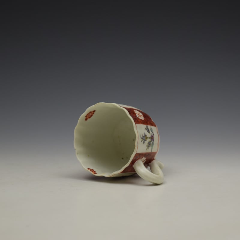 Derby Porcelain Scarlet Japan Mandarin Pattern Coffee Cup and Saucer c1758-80 (9)