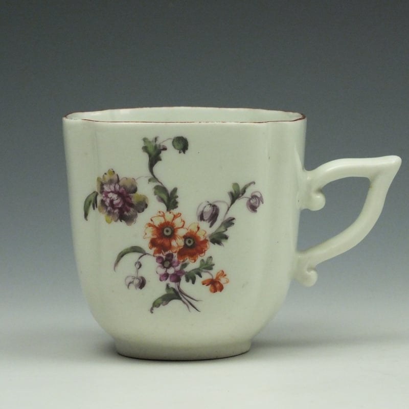 Early Derby Floral Pattern Coffee Coffee Cup c1756-60