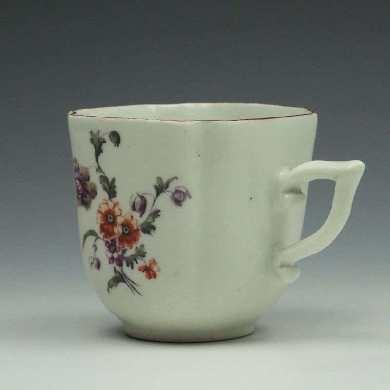 Early Derby Floral Pattern Coffee Coffee Cup c1756-60 (5)