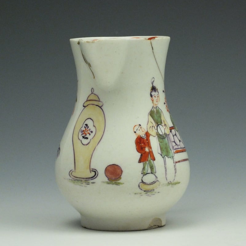 Early Derby Porcelain Mandarin Pattern Sparrow Beak jug C1756-62 (2)