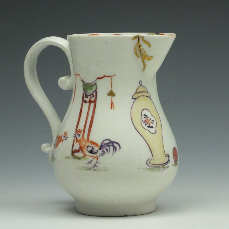 Early Derby Porcelain Mandarin Pattern Sparrow Beak jug C1756-62 (3)