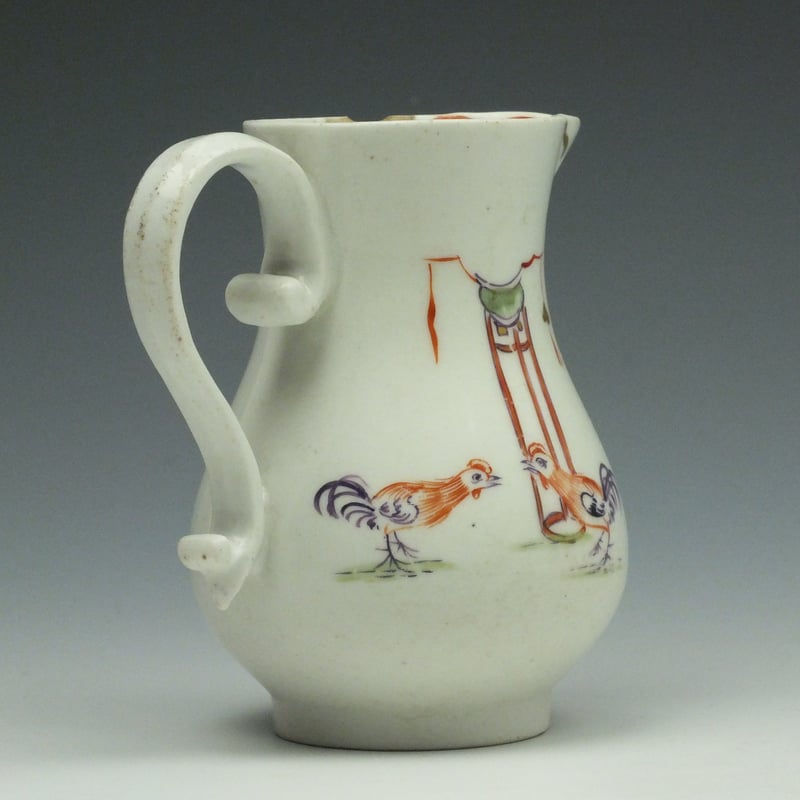 Early Derby Porcelain Mandarin Pattern Sparrow Beak jug C1756-62 (4)