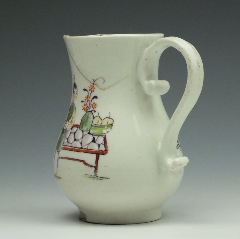 Early Derby Porcelain Mandarin Pattern Sparrow Beak jug C1756-62 (5)