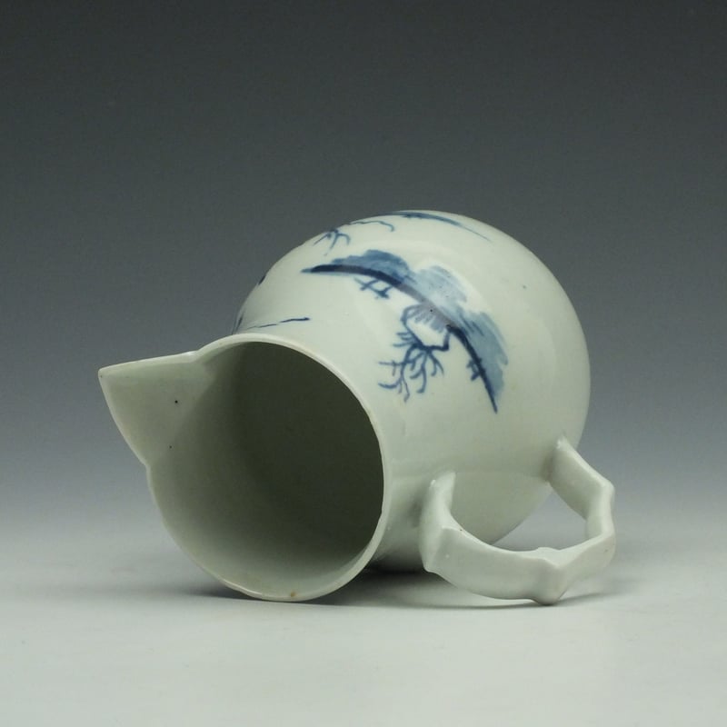 Longton Hall Hut and Man Fishing Pattern Sparrow Beak Jug c1755-60 (7)