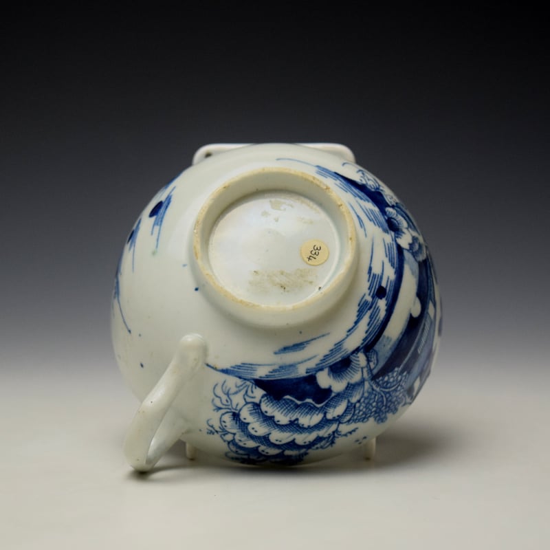 Lowestoft House and Mountain Pattern Breakfast Sized Teacup c1785-90 (8)