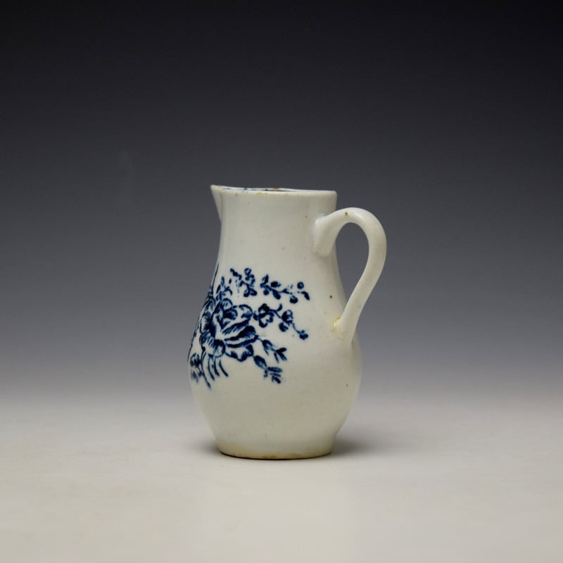 Lowestoft Rose Poppy and Tulip Sprays Pattern Sparrow Beak Cream Jug c1770 (6)