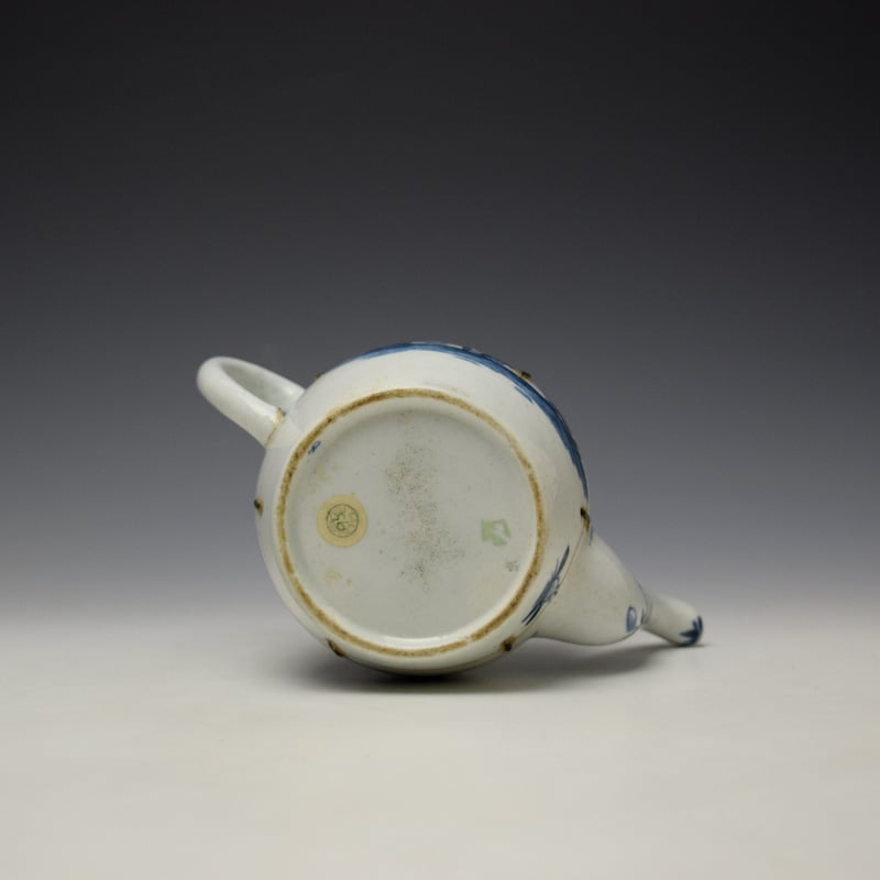 Lowestoft Very Rare Zig Zag Fence and Peony Pattern Barrel Shape Teapot and Cover c1762-65 (9)