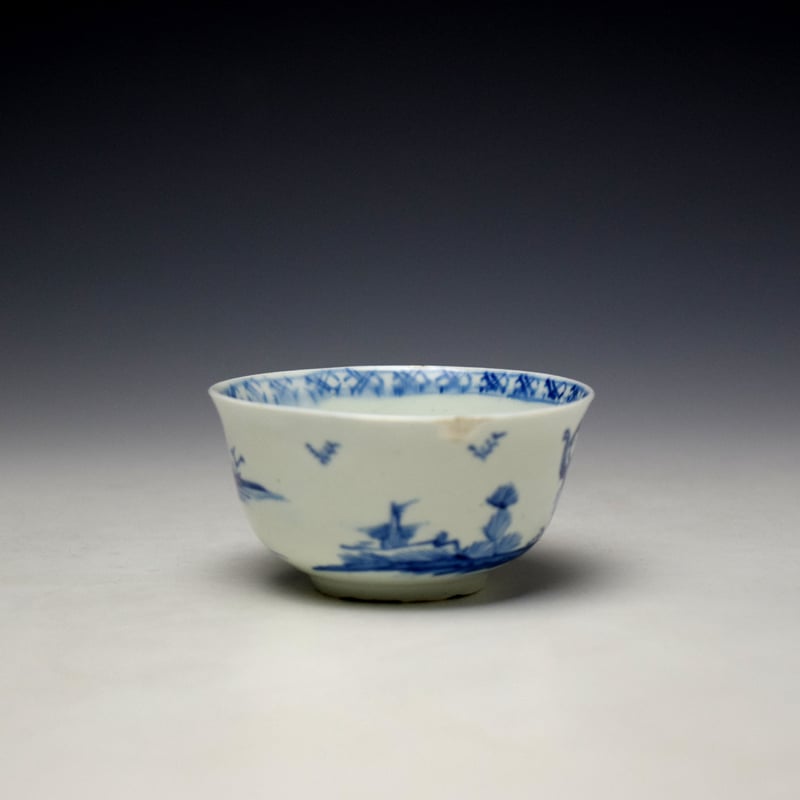 Vauxhall Chinaman and Fence Pattern Teabowl c1755-60 (2)
