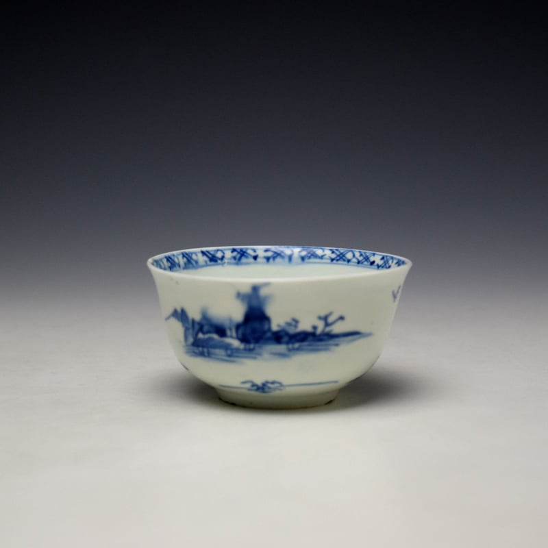 Vauxhall Chinaman and Fence Pattern Teabowl c1755-60 (3)