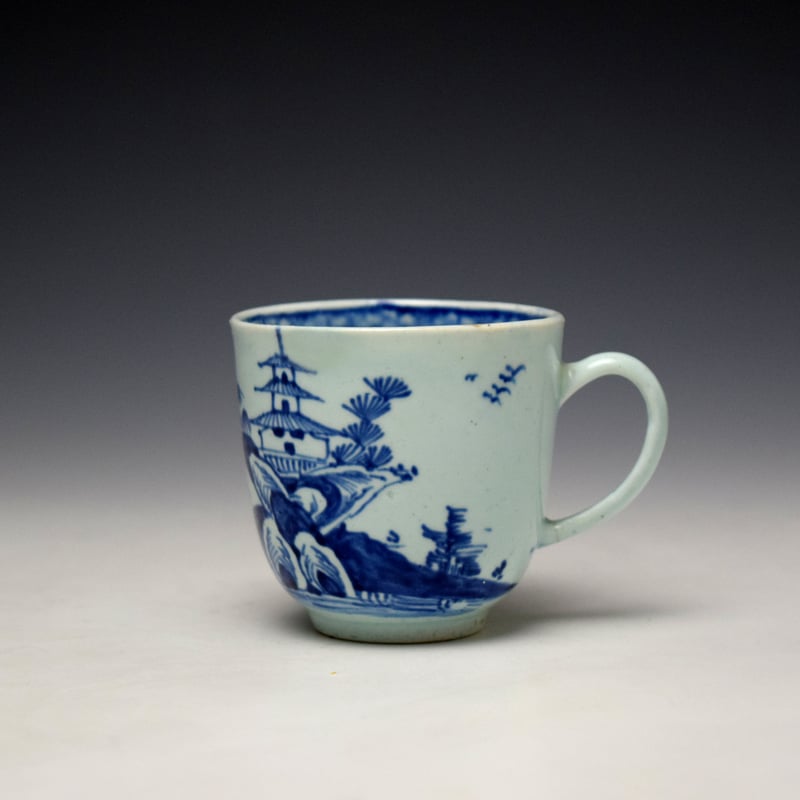 Vauxhall Crossed Rock and Pagoda Pattern Coffee Cup c1758-60 (1)