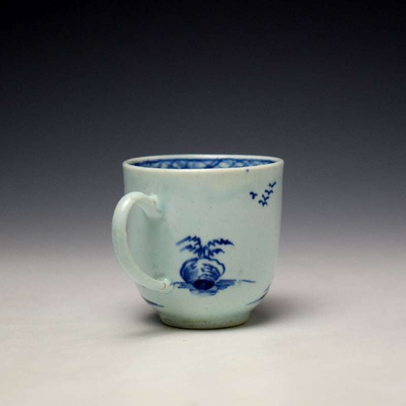 Vauxhall Crossed Rock and Pagoda Pattern Coffee Cup c1758-60 (4)