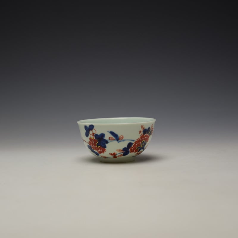 Vauxhall Imari Rock Warbler Fence Pattern Teabowl c1756-60 (2)