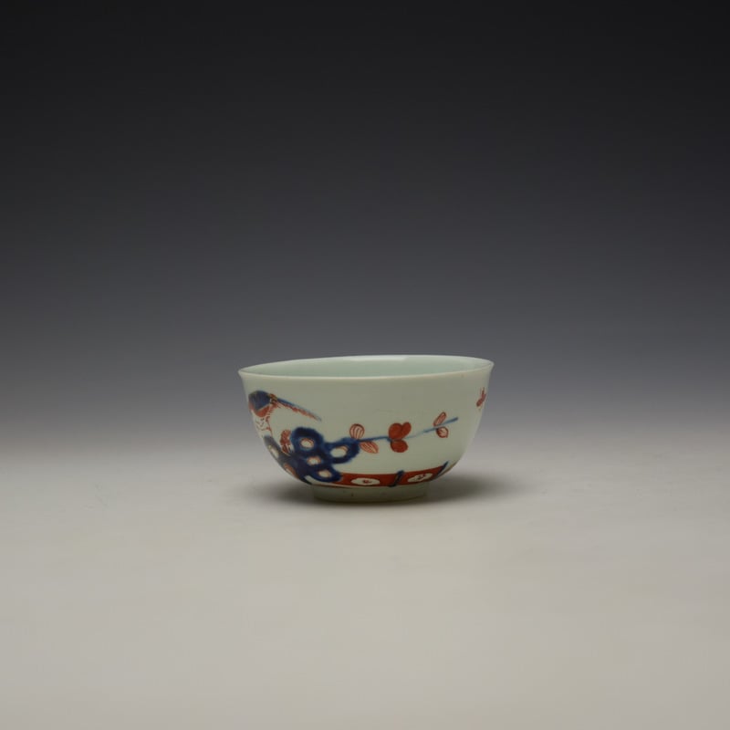 Vauxhall Imari Rock Warbler Fence Pattern Teabowl c1756-60 (4)
