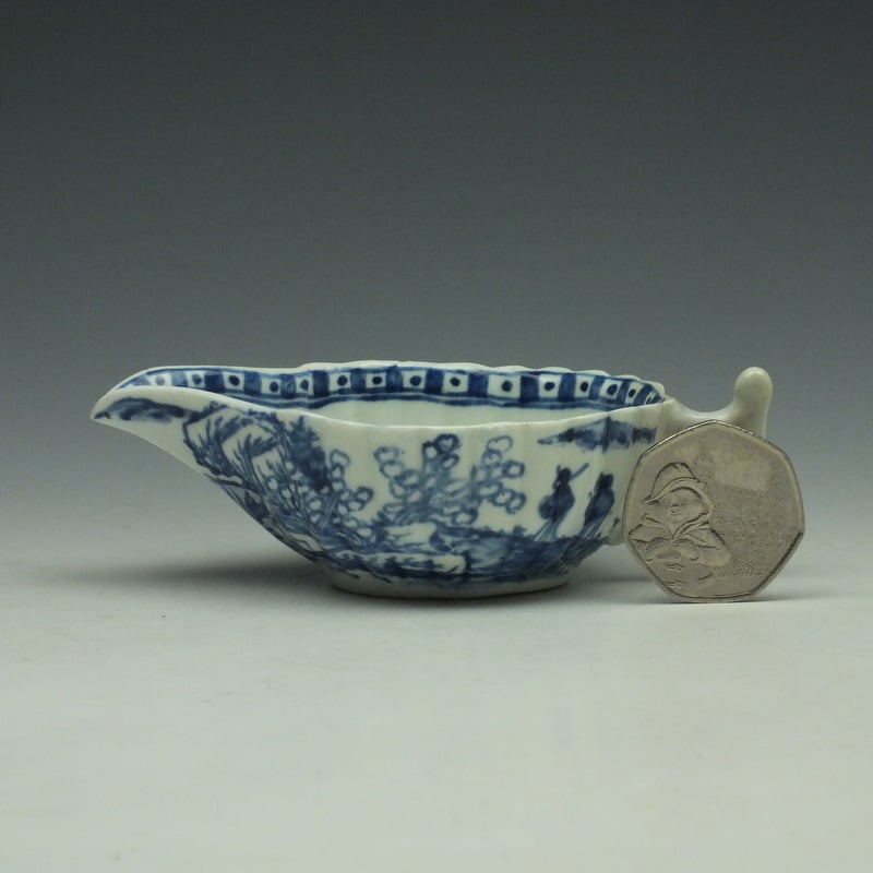 Vauxhall Two Men on a Rocky Island Pattern Butterboat c1757-62 (3)