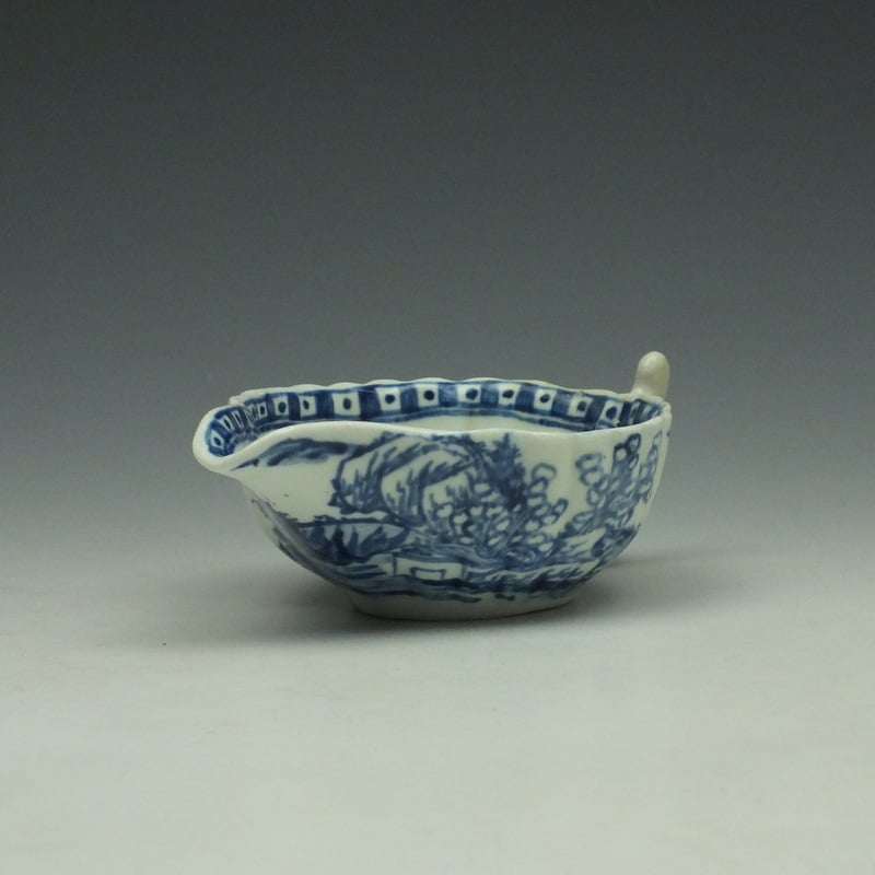 Vauxhall Two Men on a Rocky Island Pattern Butterboat c1757-62 (4)