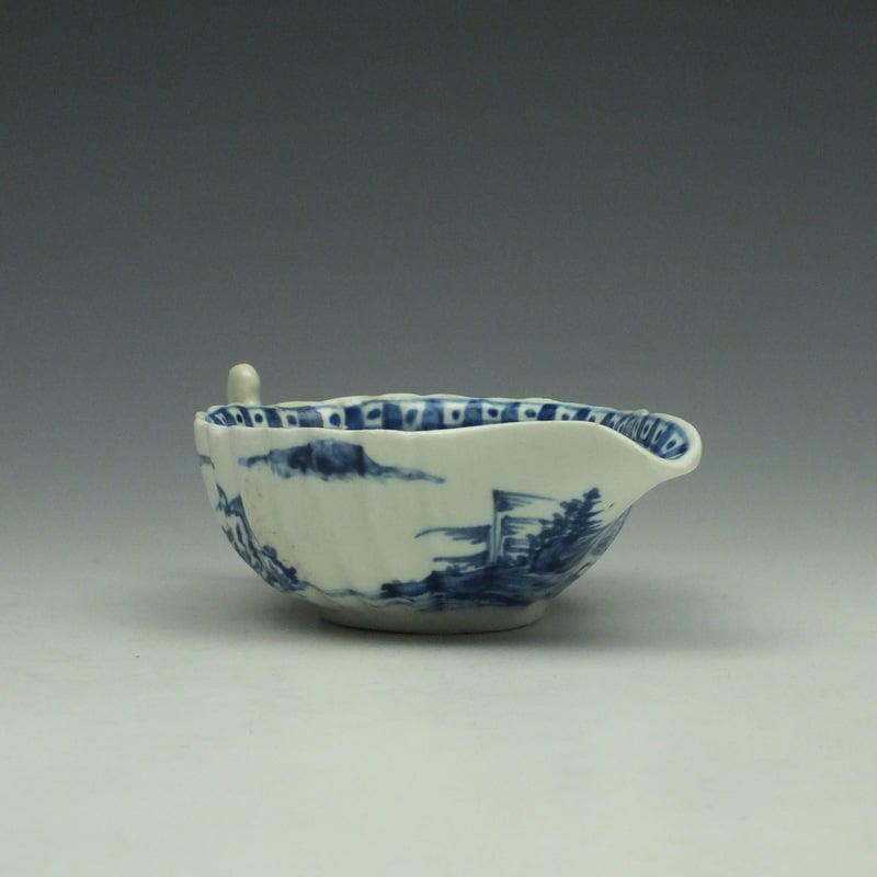 Vauxhall Two Men on a Rocky Island Pattern Butterboat c1757-62 (5)