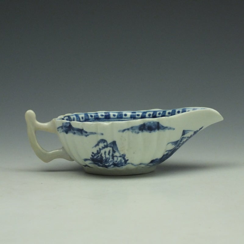Vauxhall Two Men on a Rocky Island Pattern Butterboat c1757-62 (6)