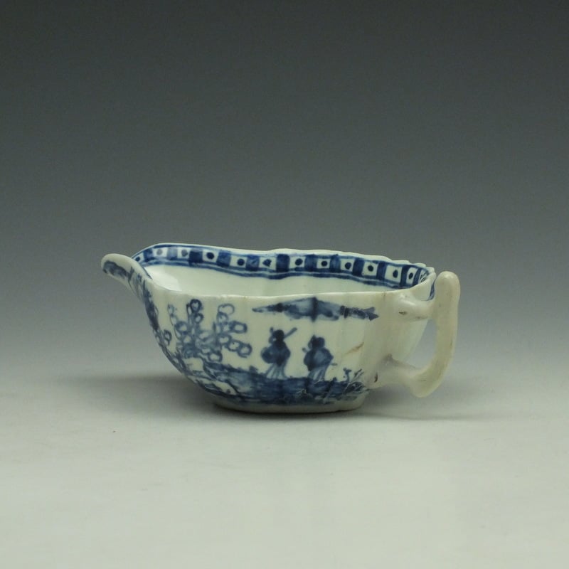 Vauxhall Two Men on a Rocky Island Pattern Butterboat c1757-62 (8)