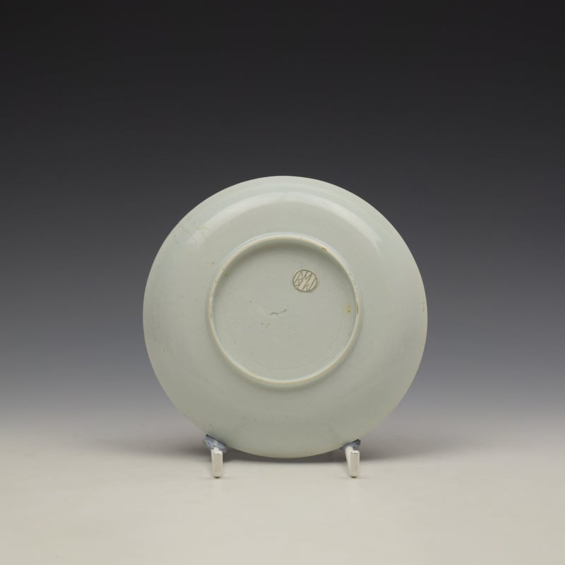 Vauxhall Two Storey Pagoda River Landscape Pattern Saucer c1755-60 (2)