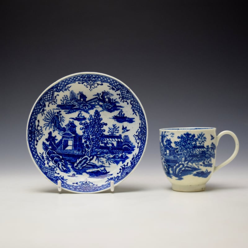Argument Pattern Coffee Cup and Saucer c1780-85