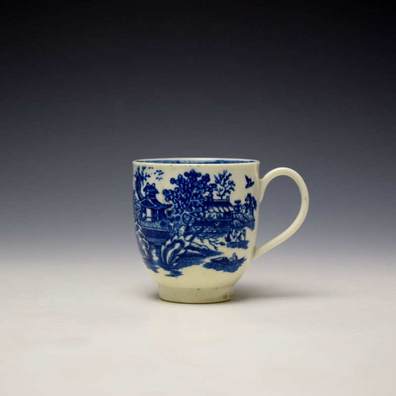 Worcester Argument Pattern Coffee Cup and Saucer c1780-85 (2)